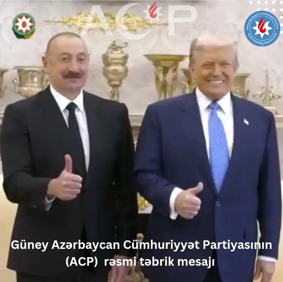 Güney Azərbaycan Cümhuriyyət Partiyasının (ACP) rəsmi təbriki